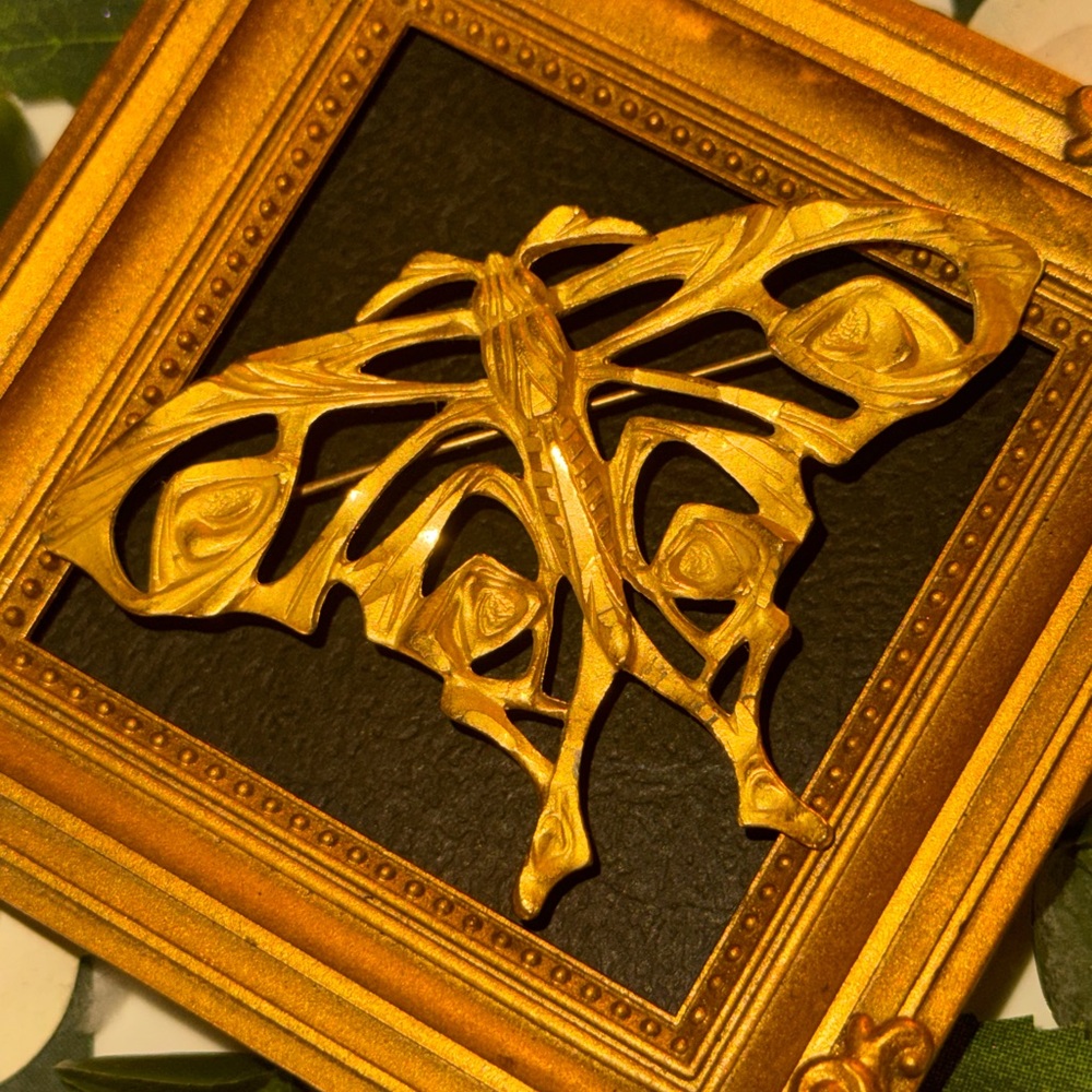 Elegant Art Nouveau Butterfly Brooch